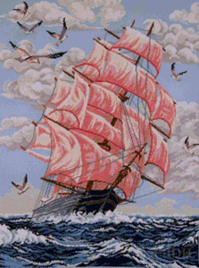 №115665 - картина, корабль, море - предпросмотр