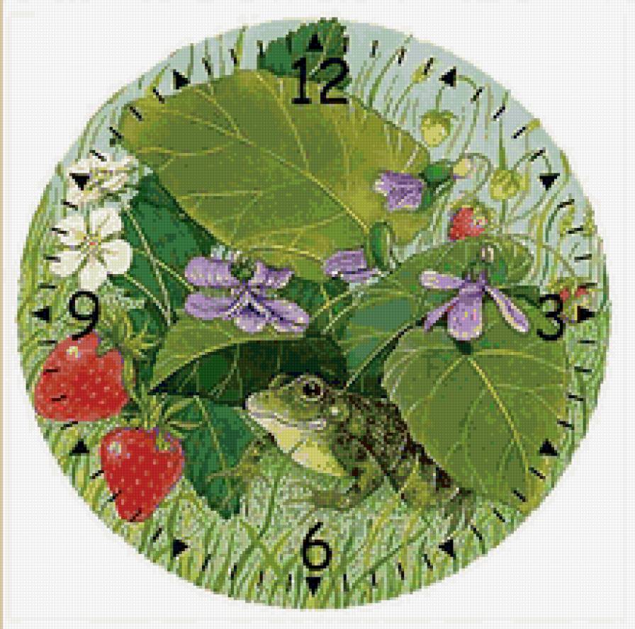 часы - природа, ягоды, детям, лягушка, часы - предпросмотр