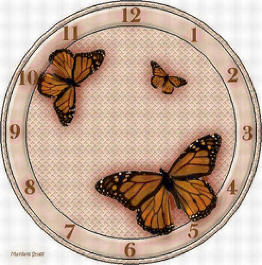 бабочки - бабочки, часы - предпросмотр