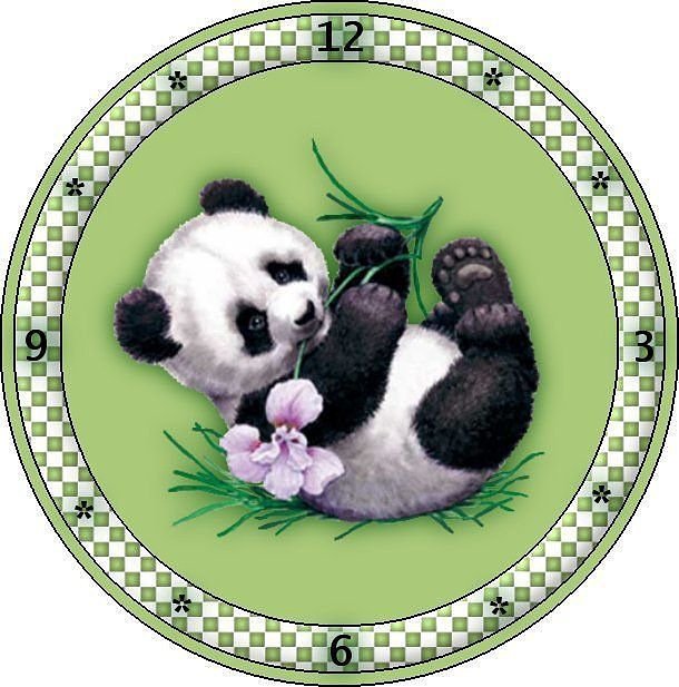 маленький панда - панда, часы - оригинал