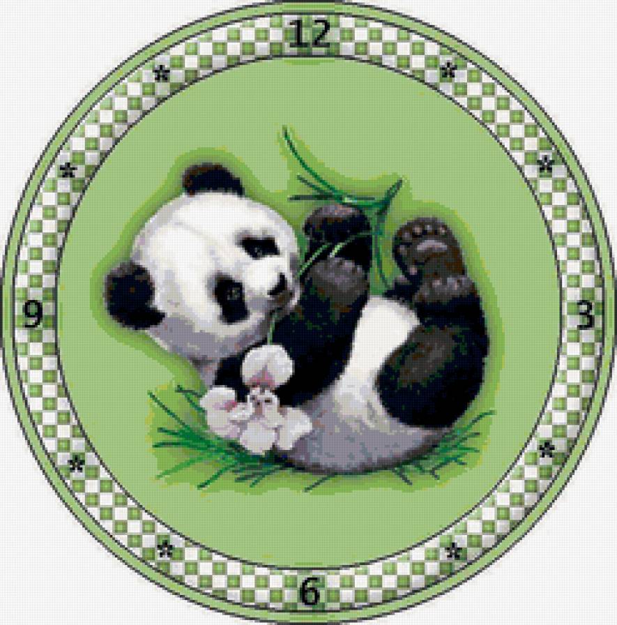 маленький панда - часы, панда - предпросмотр