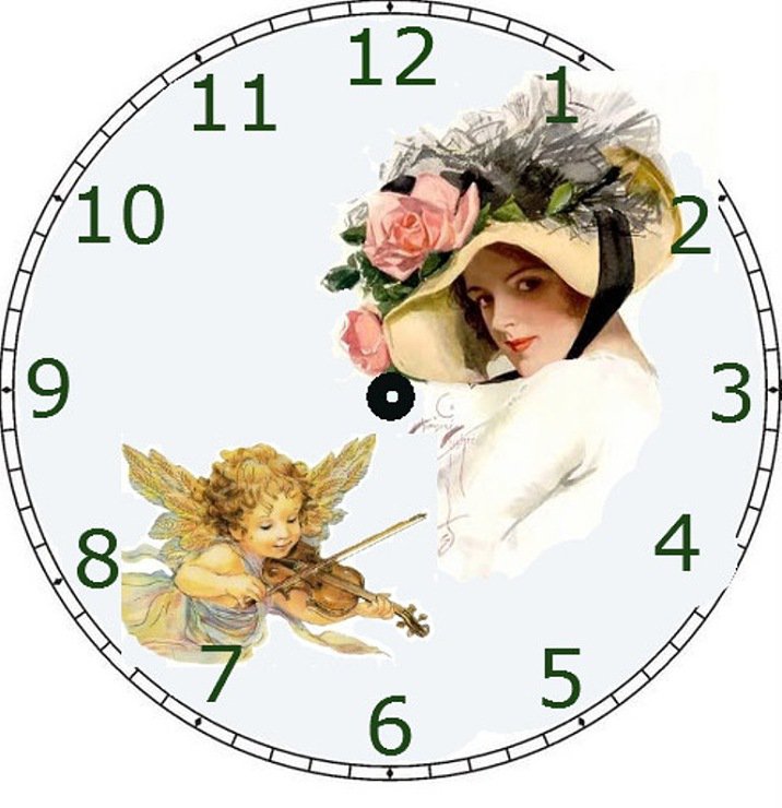 часы - часы, ретро, девушка, ангел - оригинал
