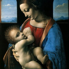 Оригинал схемы вышивки «Леонардо да Винчи - Мадонна с Младенцем» (№118626)
