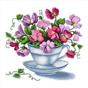 Душистый горошок - ваза, цветы, букет - оригинал