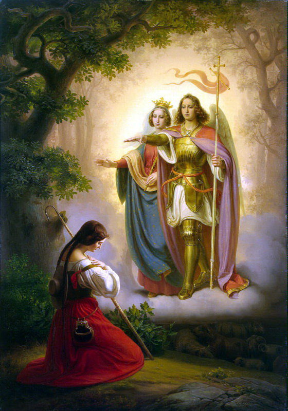 Явление святых Екатерины и Михаила - святая, живопись, религия, картина, портрет - оригинал