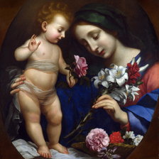 Схема вышивки «After Carlo Dolci - The Virgin and Child with Flowers»