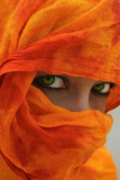 девушка - глаза, девушка, африка, оранжевый - оригинал