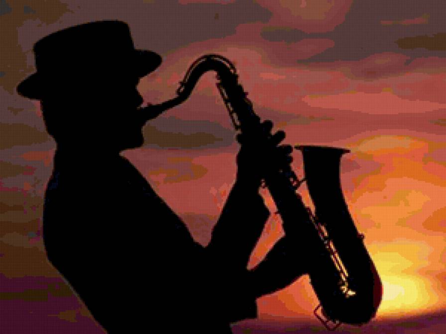 саксофонист - закат, мущина, вечер, музыкант, романтика, саксофон - предпросмотр