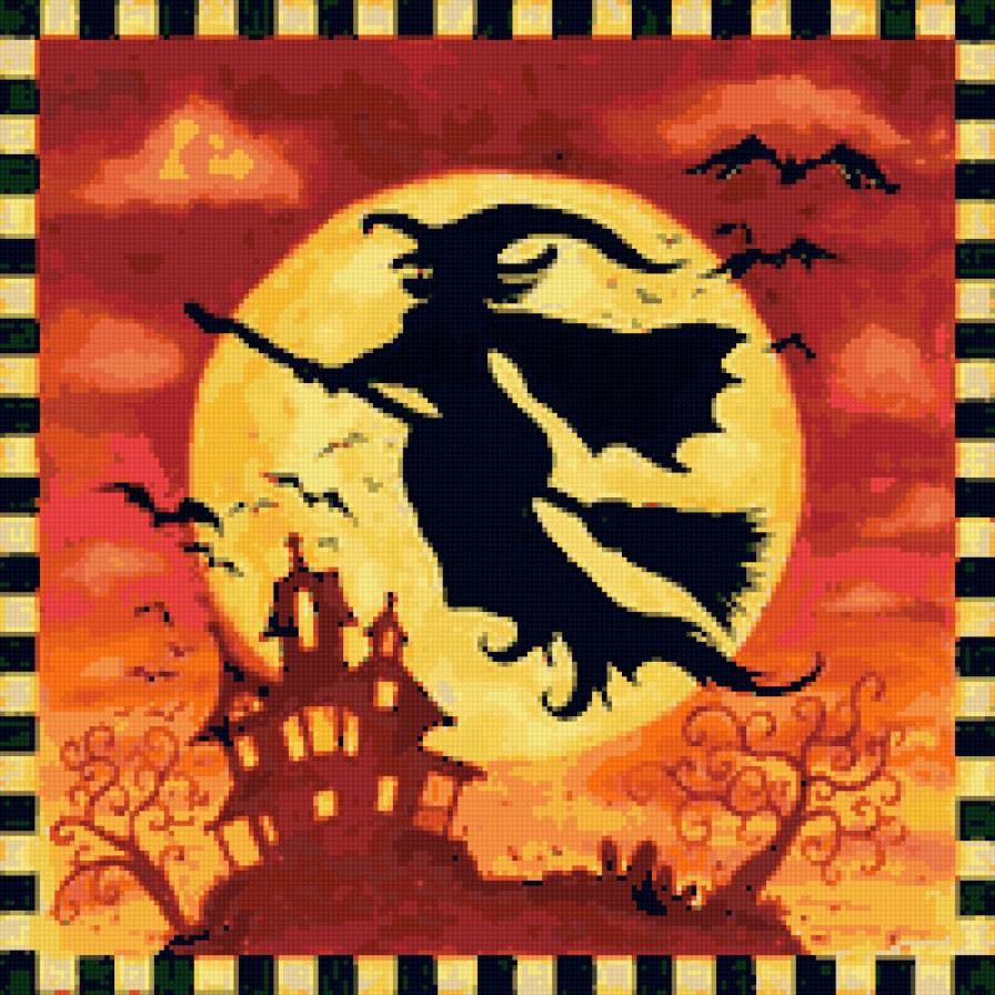 Хэллоуин - подушка, хэллоуин, ведьма - предпросмотр