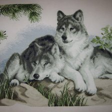 Оригинал схемы вышивки «Волки» (№122211)