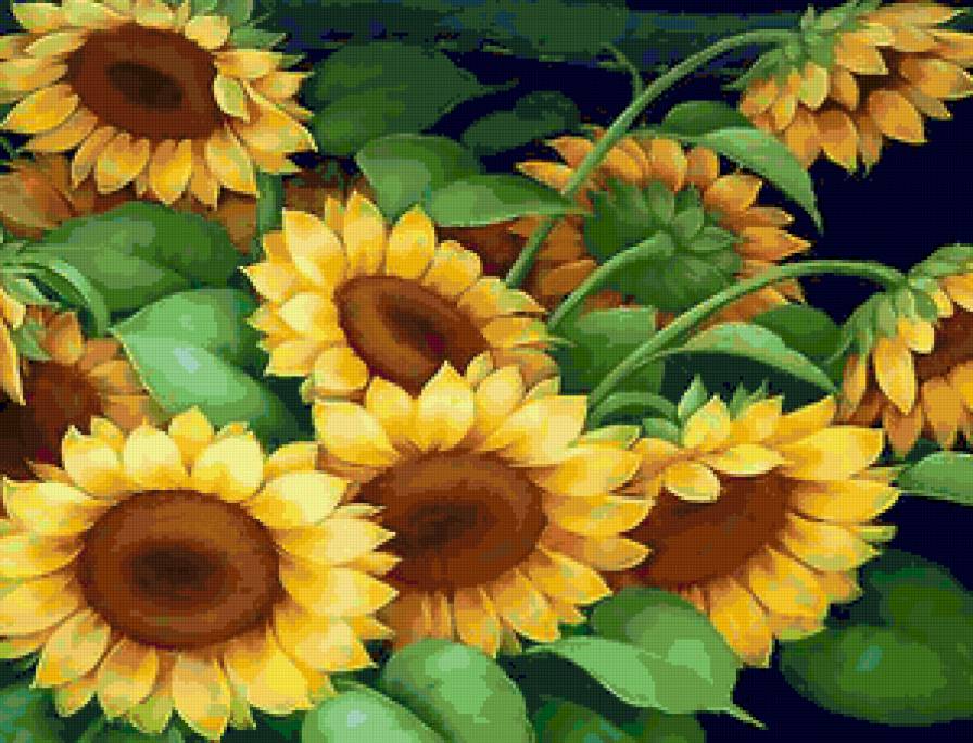 Подушка "Подсолнухи" - подсолнух, подсолнухи, цветочки, цветы, подушка - предпросмотр