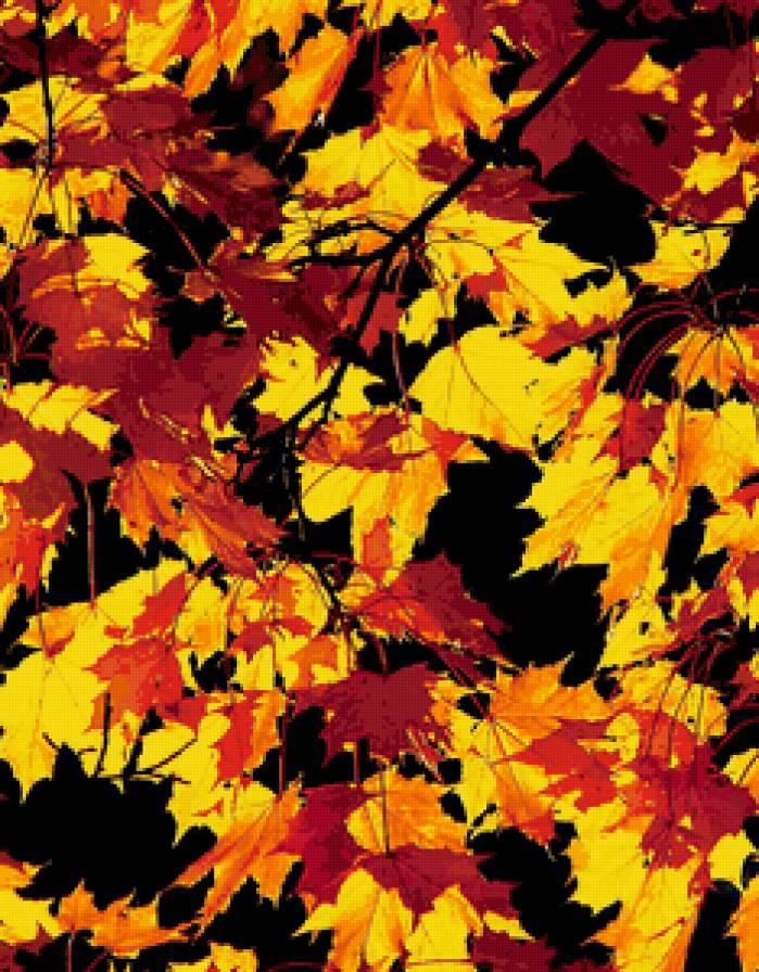 осенний клен - листья, осень, панно - предпросмотр
