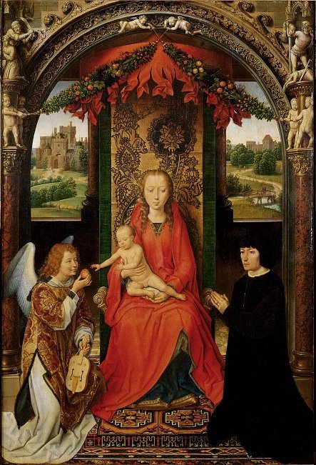 богоматерь с младенцем-2ч - святая, картина, девушка, икона, живопись, триптих - оригинал