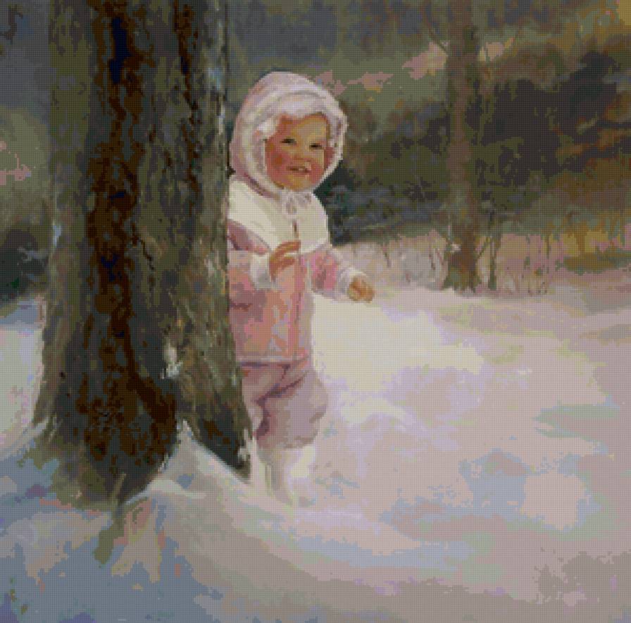 Серия "Очаровашки" - пейзаж, девочка, дети, зима - предпросмотр