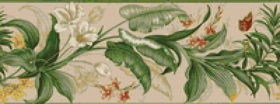 бордюр - скатерть, лилии, цветы, бордюр, полотенце - предпросмотр