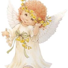 Оригинал схемы вышивки «ангелочек в венке» (№123491)