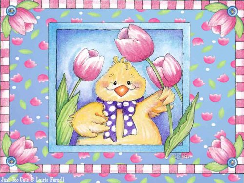 Пасхальная подушка - цыпленок, цветы, пасха, подушка, для детей, тюльпаны, весна - оригинал