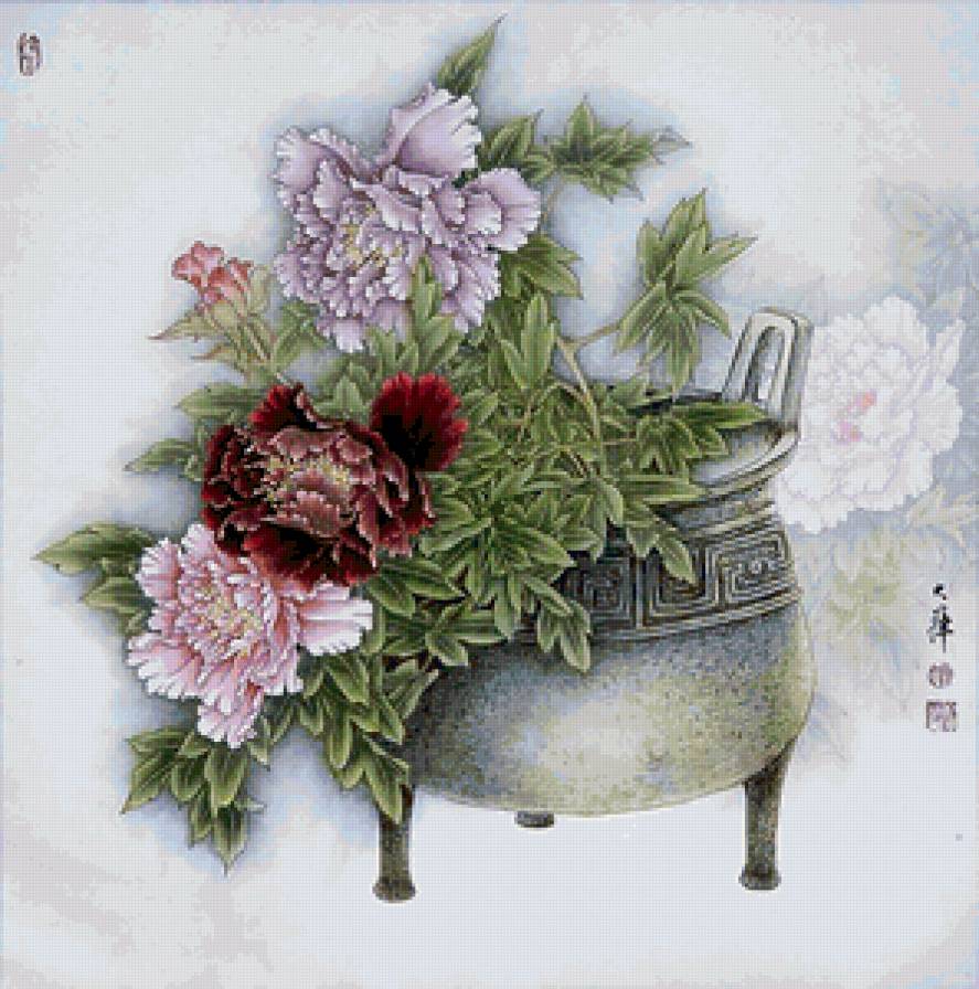Lou Dahua - китайская живопись - натюрморт, живопись, китайская живопись, картина - предпросмотр