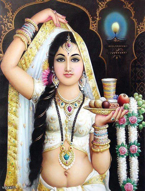Индийские мотивы - 2 - красавица, картина, девушка, индия, портрет - оригинал