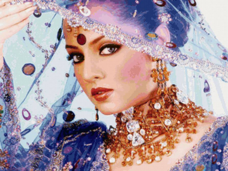 Индийская красавица - 2 - красавица, девушка, восток, картина - предпросмотр