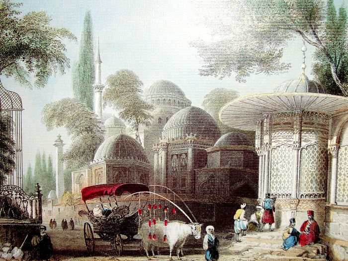 Турецкий город - картина, город, пейзаж - оригинал