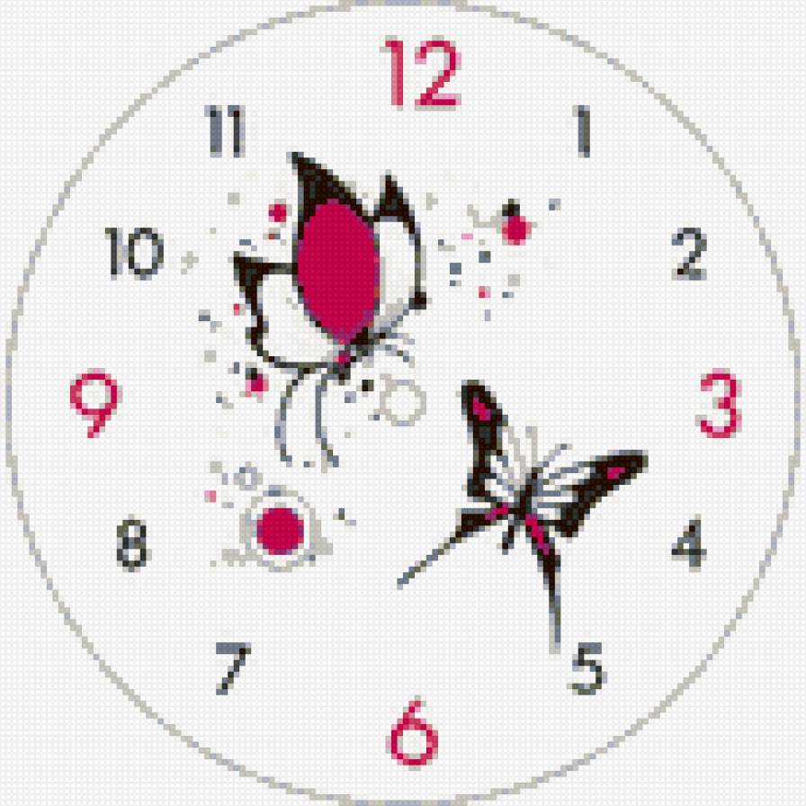 Часы с бабочками - часы, бабочки - предпросмотр