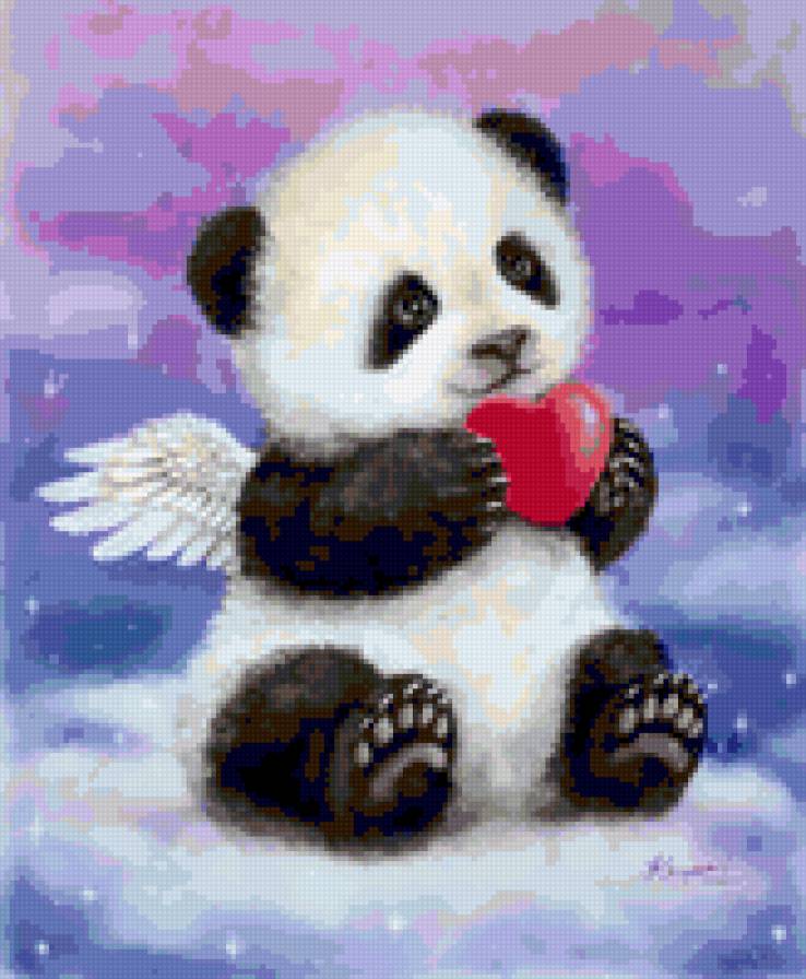 Panda сердца - животное - предпросмотр