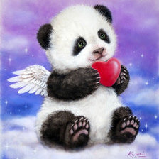 Оригинал схемы вышивки «Panda сердца» (№124675)