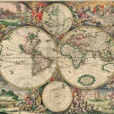 Оригинал схемы вышивки «Карта мира 1680 г» (№124702)
