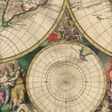 Оригинал схемы вышивки «Карта мира 1680 г (низ -2)» (№124749)