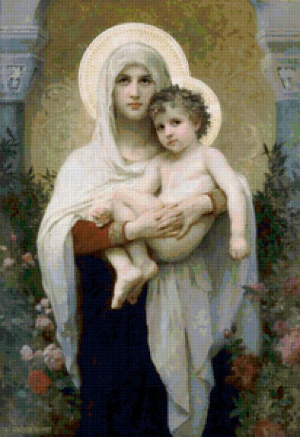 Святая богородица с младенцем - религия, святая, картина, портрет, живопись - предпросмотр