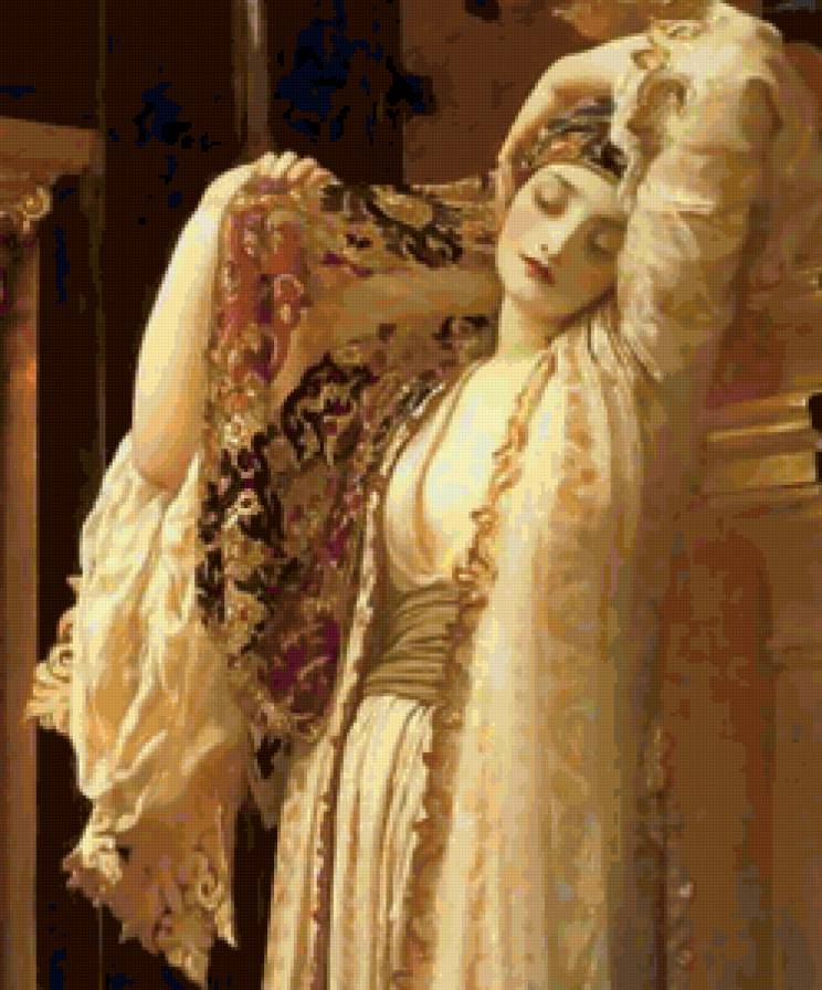 Leighton - Light of the Harem, 1880 (часть) - девушка, портрет, картина, живопись - предпросмотр