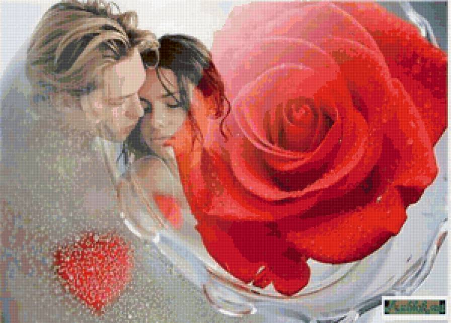 Любовь (открытка) - романтика, любовь, пара, роза, открытка - предпросмотр