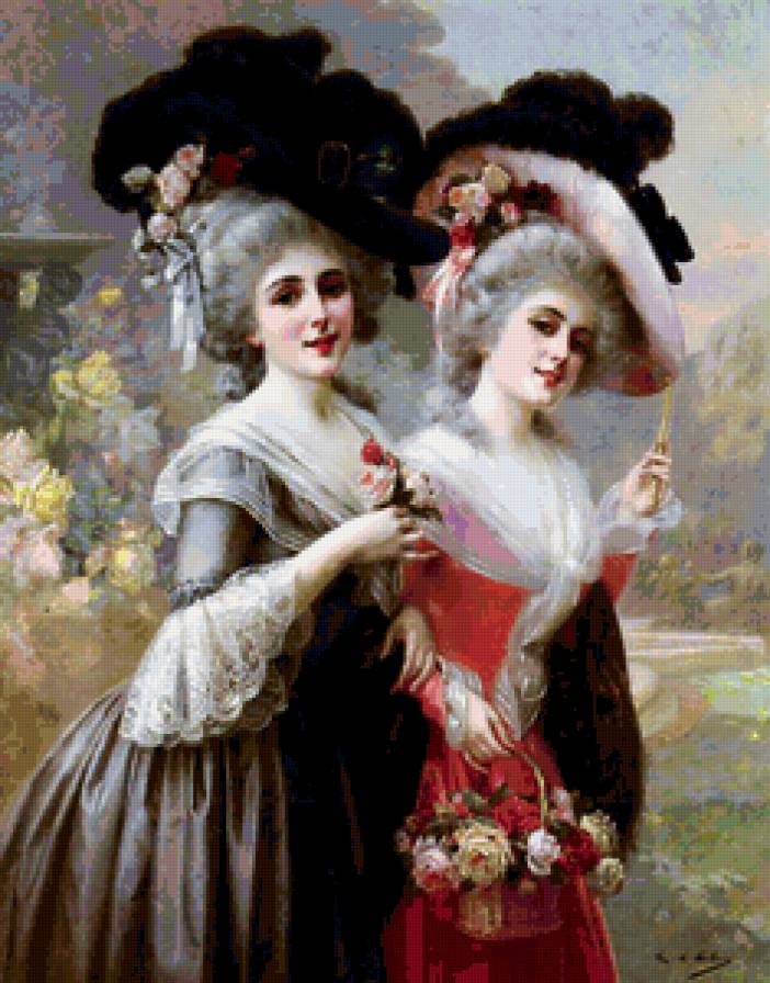 Antonio Cristobal de The Basket Of Roses - картина, портрет, девушка, живопись - предпросмотр