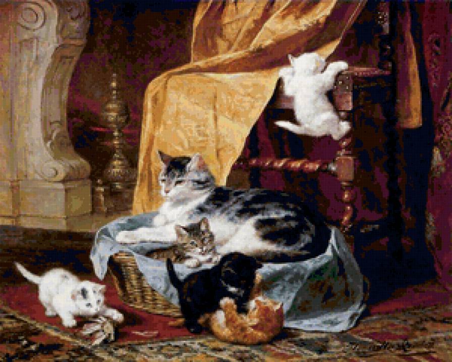 Непослушные котята - животные, картина, котята - предпросмотр