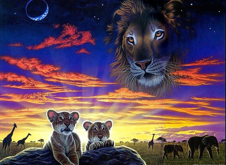 Дух предков - Львы - лев, фентази, хищник, львенок, животные - оригинал