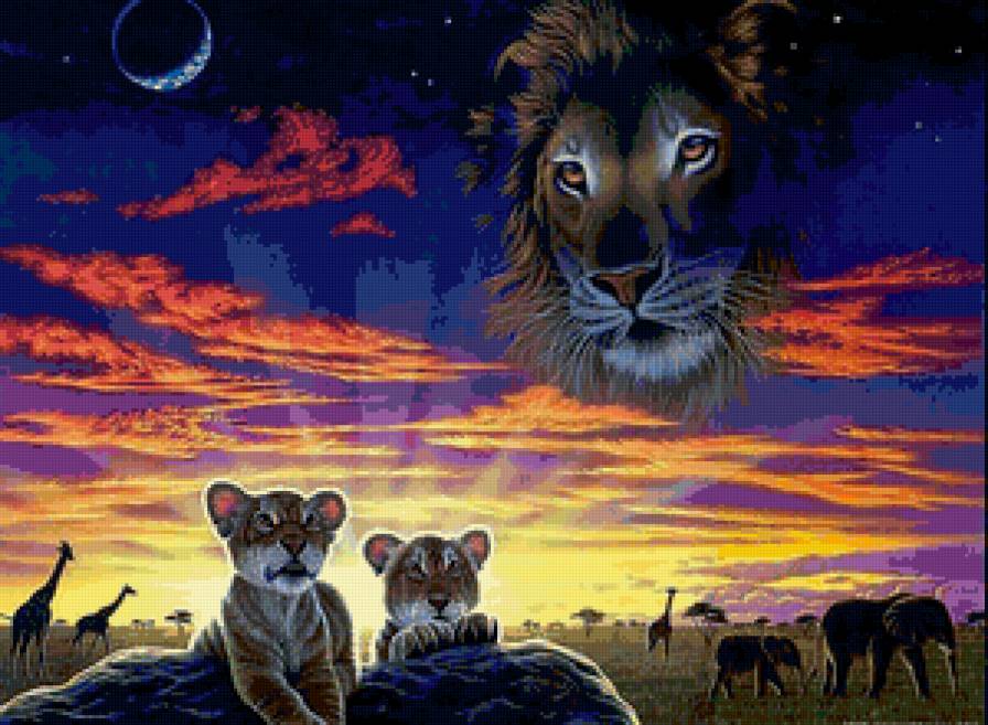 Дух предков - Львы - лев, животные, львенок, фентази, хищник - предпросмотр