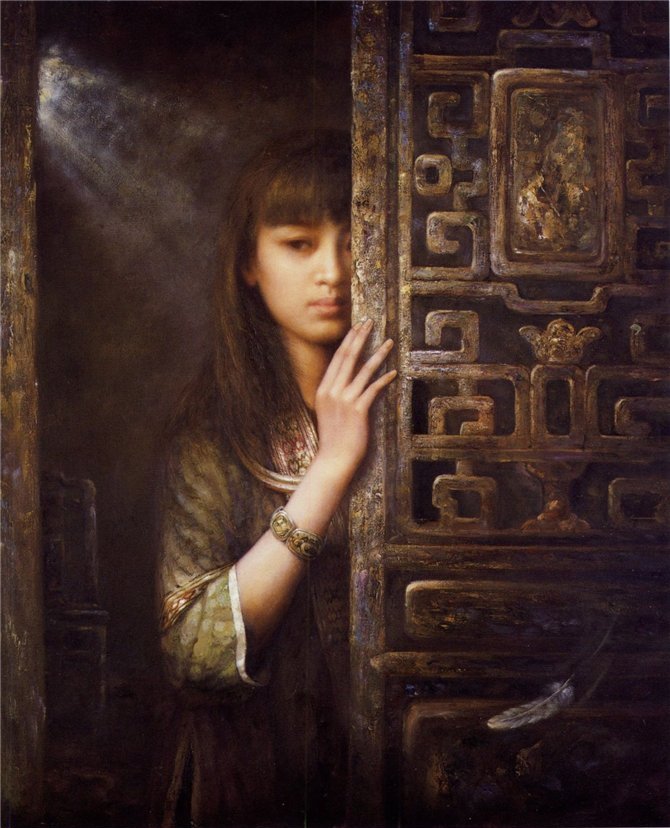 Китайская загадка - девушка, картина, живопись, портрет - оригинал