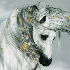 Оригинал схемы вышивки «Белая лошадь» (№125944)