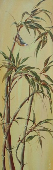 триптих бамбук л.ч. - бамбук, удача, богатство, процветание, сила-мощь-энергия - оригинал