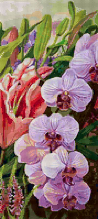 триптих лилии 3 - орхидеи, лилии, цветы - предпросмотр