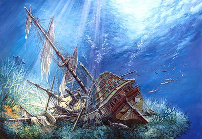 Серия корабли - корабль, обломки, море - оригинал