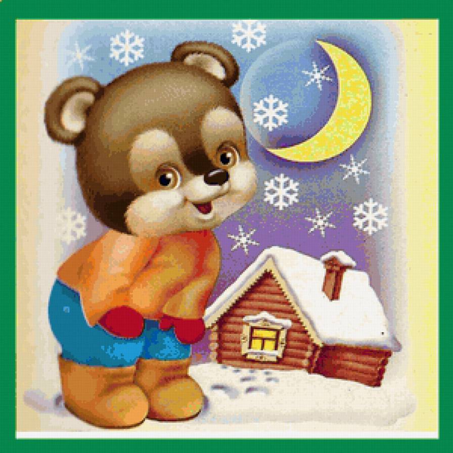 Детские картинки "Мишка зимой" - зима, мишка, детская картинка - предпросмотр