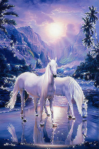 Лошади - звезды, лошадь, ночь, конь, волшебство, фэнтэзи - оригинал