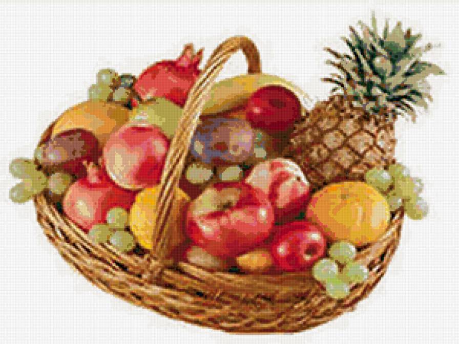 корзина с фруктами - ягоды, для кухни, фрукты - предпросмотр