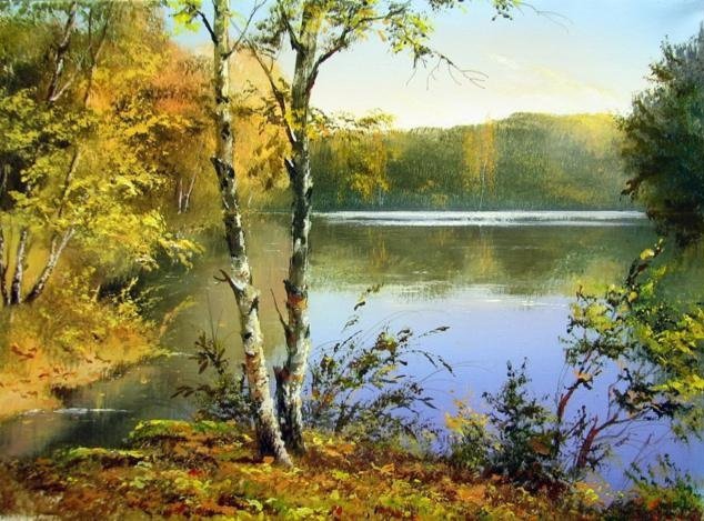Осенняя река - природа, река, осень, пейзаж - оригинал