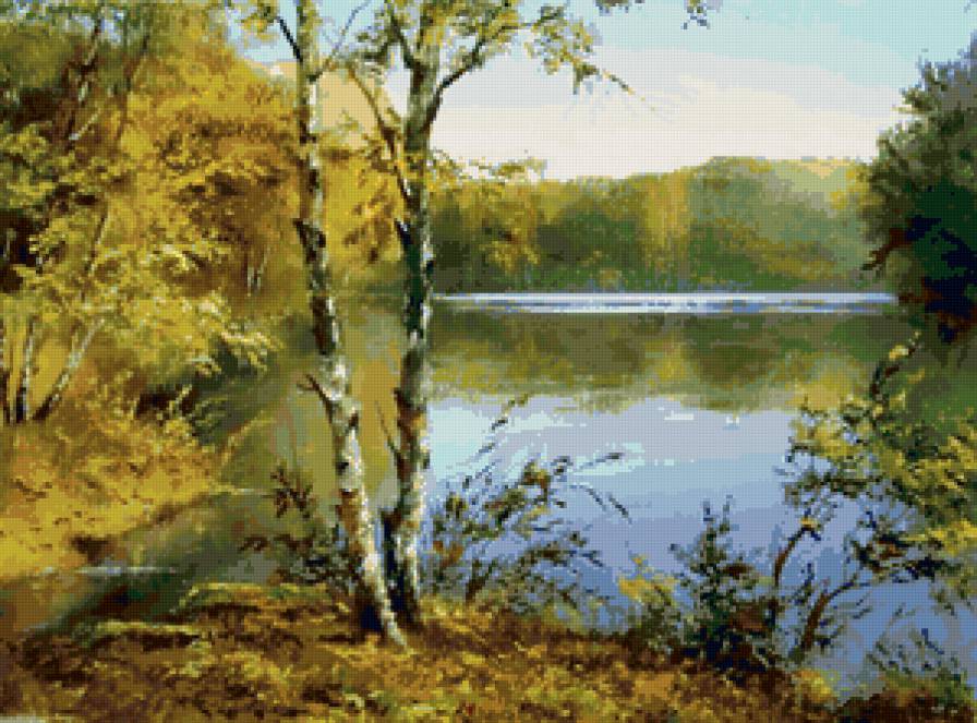 Осенняя река - пейзаж, осень, река, природа - предпросмотр