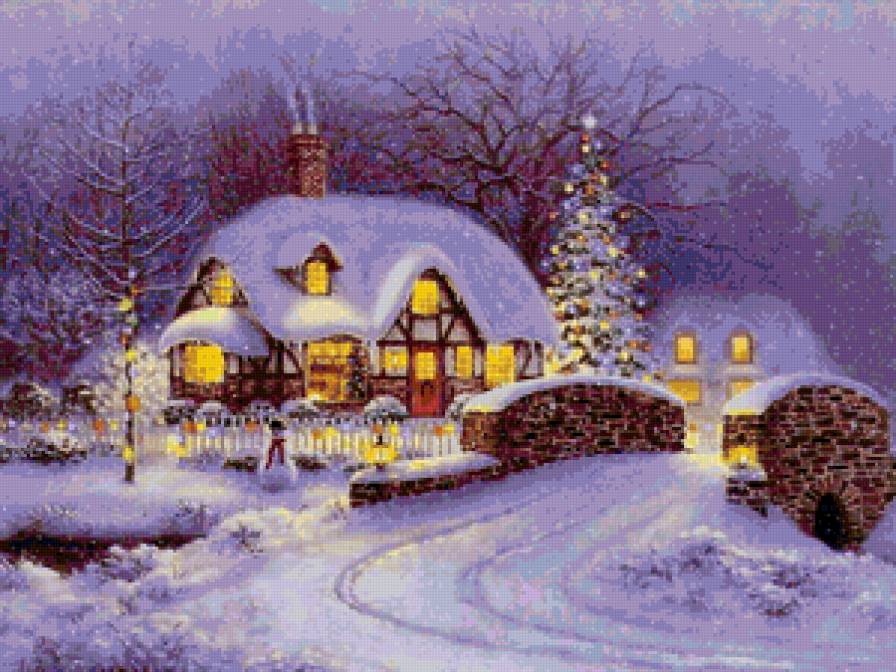 Зима - дом, новый год, сннег, зима - предпросмотр