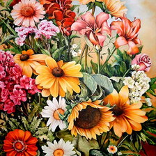 Оригинал схемы вышивки «букет цветов» (№128580)