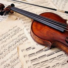 Схема вышивки «Скрипка и ноты»